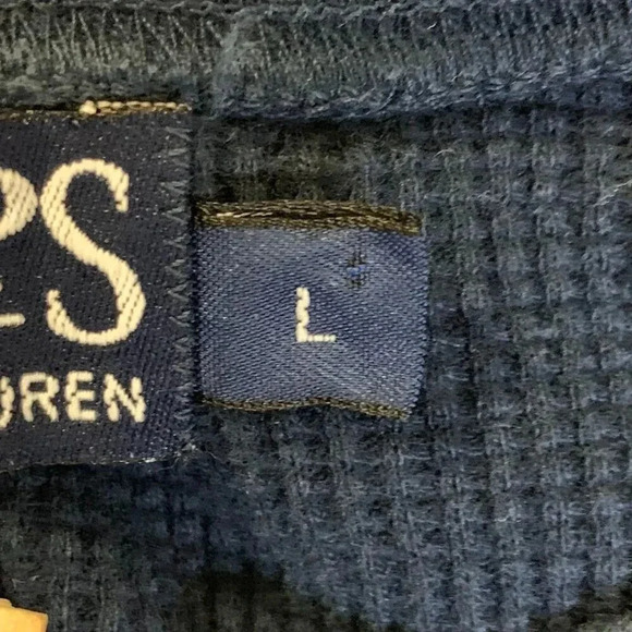 Ralph Lauren Chaps Mens Graphic Outdoor Adventure Cotton Waffle Long Sleeve SZ L - Picture 8 of 12